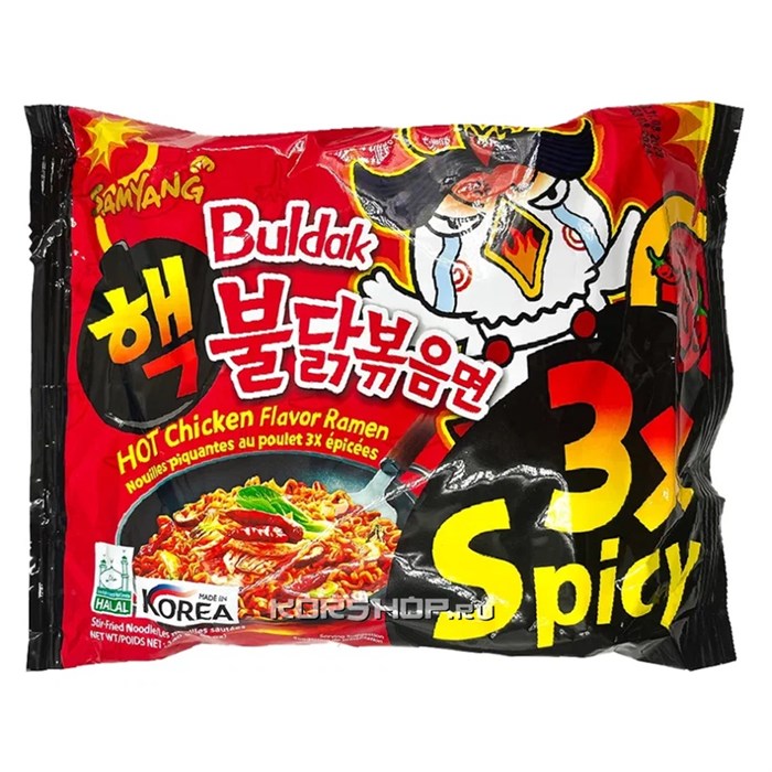 Лапша б/п экстремально острая со вкусом курицы 3xSpicy Samyang, Корея, 140 г 20507 - фото 3807