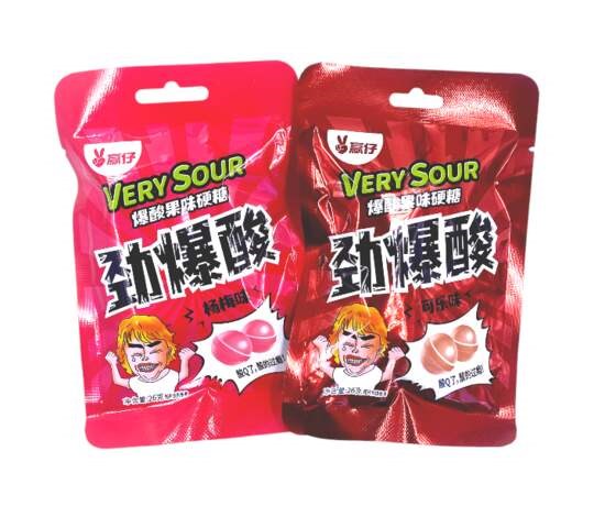 Кислые леденцы "Very Sour" со вкусом клубники 20гр 26шт 20605 - фото 3910