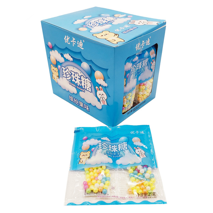 Жевательные конфеты Pearl sugar в виде жемчужинок с фруктовым вкусом, 25гр 21521 - фото 4727