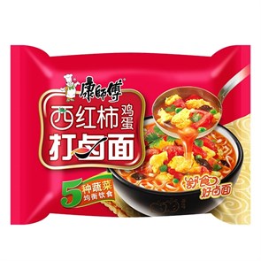 Лапша Kangshifu в пачке со вкусом томатов с яйцом, 104г. 21286