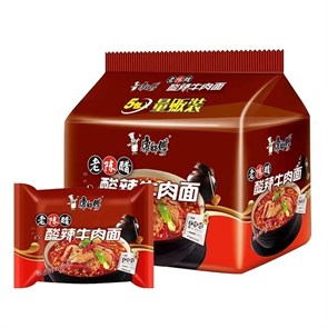 Лапша Kangshifu в пачке со вкусом Говяжья вырезка пряная, 110г. 21289