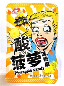 Карамель LUXING (COOL ACID) кислые с вкусом Pineapple candy 22гр 20шт 59913612