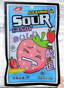 Конфеты Luxing Sour Candy КЛУБНИКА 20г 20шт 21549