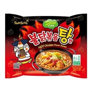 Лапша быстрого приготовления со вкусом тушеной курицы  Samyang, Корея, 145 г 21657