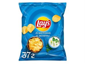 37Г ЧИПСЫ LAY'S СМЕТАНА ЗЕЛЕНЬ 213913